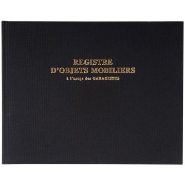 Livre de police automobile  Registre d'objets mobiliers garagistes et VO 4441E Exacompta
