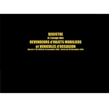 ELVE 1414 : Livre de Police Garagistes et vendeurs de véhicules d'occasion