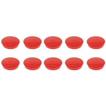 Photo Lot de 10 Aimants ronds - 20 mm - Rouge : MAGNETOPLAN 1664606
