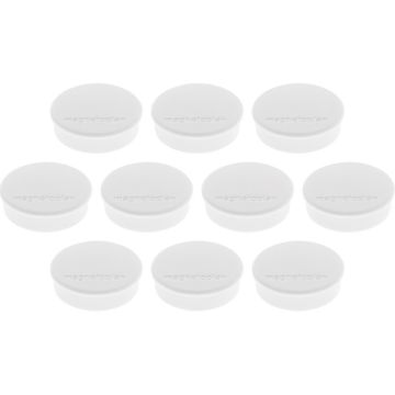 Photo Lot de 10 Aimants ronds - 25 mm - Blanc : MAGNETOPLAN 1664500