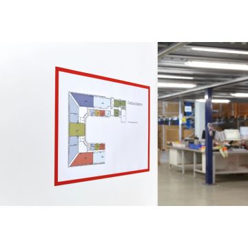 Cadre d'affichage Magnétique - A3 - Rouge : MAGNETOPLAN Lot de 5 Visuel