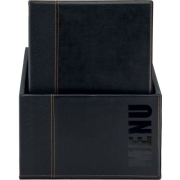 Protège-menus A4 avec boîte de rangement - Noir : SECURIT Trendy Lot de 20 Visuel