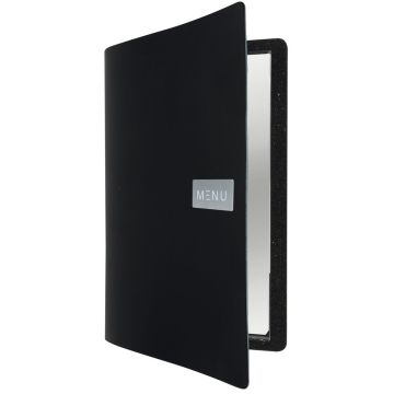 Protège-menus A4 - Noir - Cuir : SECURIT Ego Photo