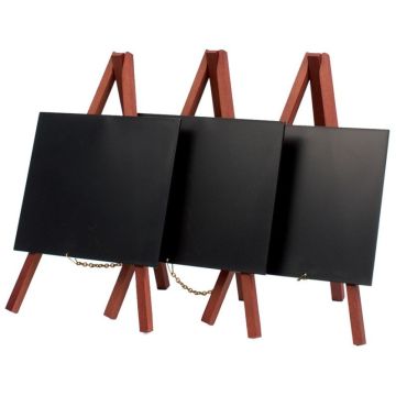 Ardoise de Table - 150 x 15 x  260 mm - Support Acajou SECURIT MINI image