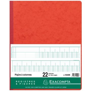 EXACOMPTA Registre 22 colonnes - 400 x 300 mm