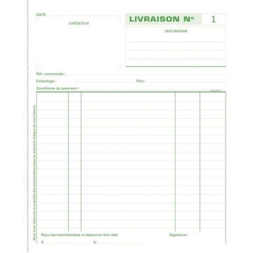 Bon de LIVRAISON Carnet autocopiant Dupli - 210 x 180 mm EXACOMPTA 13160E