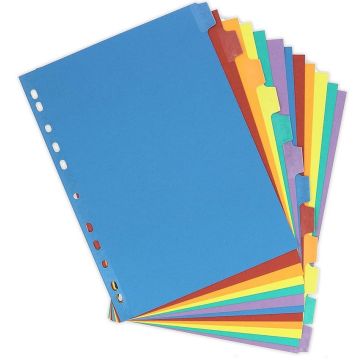 Jeu de 12 Intercalaires neutres en carte - 225 x 300 mm - Assortiment : OXFORD Modèle