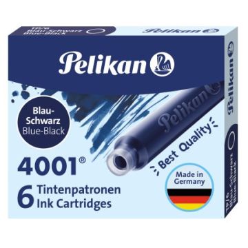 Photo PELIKAN : Boite de 6 cartouches d'encre - Bleu noir 4001 TP/6
