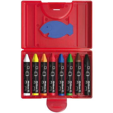 Photo PELIKAN : Lot de crayons de cire gras sans douille - 665/8D