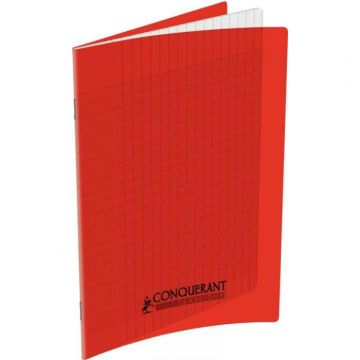 Photo Cahier Séyès / Grands carreaux Rouge - Polypro - 96 pages - 170 x 220 mm CONQUERANT :
