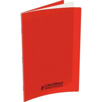 Photo Cahier Séyès / Grands carreaux Rouge - Polypro - 96 pages - 210 x 297 mm CONQUERANT :