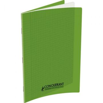 Photo Cahier Séyès / Grands carreaux Vert - Polypro - 96 pages - 210 x 297 mm CONQUERANT :