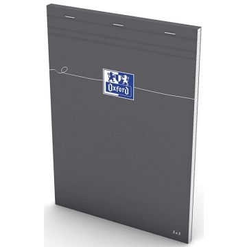Photo OXFORD : Bloc-notes quadrillé - Couverture grise - 210 x 297 mm - A4