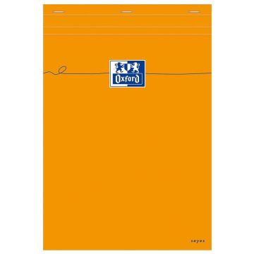 Photo OXFORD : Bloc-notes Feuilles à grands carreaux - Séyès - Couverture orange - 210 x 297 mm - A4