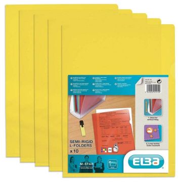 Photo Lot de 10 pochettes à coins A4 -  Jaune ELBA 100206708