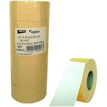 Etiquettes rectangulaires étiqueteuse de prix - 26 x 16 mm AGIPA