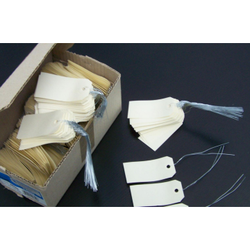 Photo Etiquettes à trou et fil de fer - 120 x 57 mm - Beige AGIPA