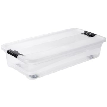 Photo Boite de rangement à roulettes - 33 L - Transparent KEEEPER Konrad