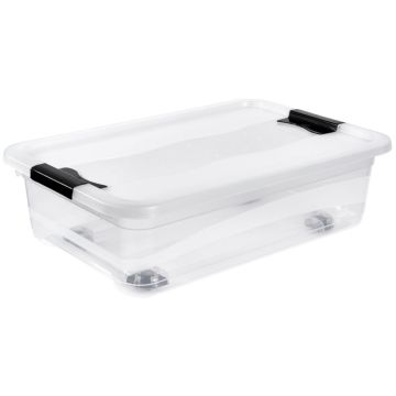 Photo Boite de rangement à roulettes - 28 L - Transparent KEEEPER Konrad