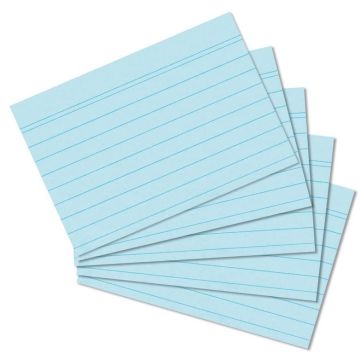 Photo Lot de 100 fiches Bristol lignées - 74 x 105 mm - Bleu HERLITZ 10836237