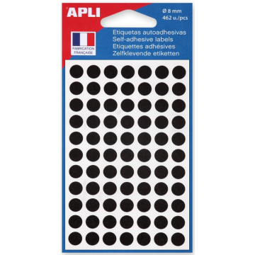 Photo Lot de 462 Pastilles adhésives 8 mm - Noir