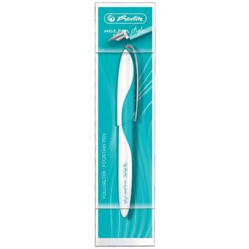 Photo Stylo plume My.Pen Style - Blanc/Turquoise : HERLITZ Carribean Turquoise