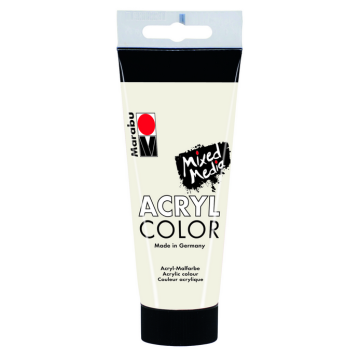 Photo Peinture acrylique mat Blanc - MARABU AcrylColor  de 100 ml