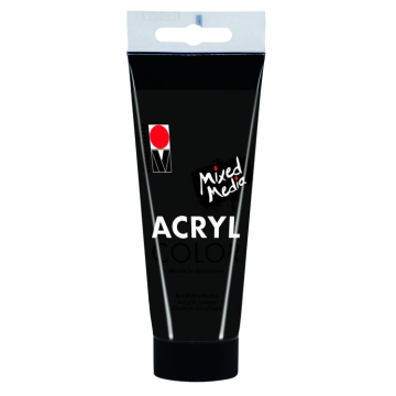 Photo Peinture acrylique mat Noir - MARABU AcrylColor  de 100 ml