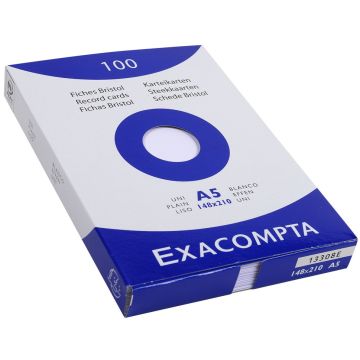 Photo Fiches Bristol unies - 148 x 210 mm - Blanc EXACOMPTA Image