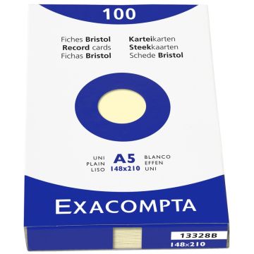 Photo Fiches Bristol unies - 148 x 210 mm - Jaune EXACOMPTA Image
