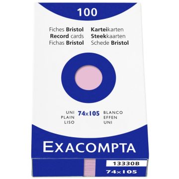 Photo Fiches Bristol unies - 74 x 105 mm - Rose EXACOMPTA Image