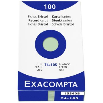 Photo Fiches Bristol unies - 74 x 105 mm - Vert EXACOMPTA Image
