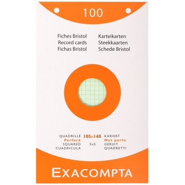 Photo Fiches Bristol quadrillées et perforées - 105 x 148 mm - Assortiment EXACOMPTA Image