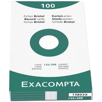 Photo Fiches Bristol lignées - 125 x 200 mm - Blanc EXACOMPTA Image