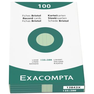 Photo Fiches Bristol lignées - 125 x 200 mm - Vert EXACOMPTA Image