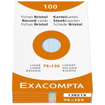 Photo Fiches Bristol lignées - 75 x 125 mm - Assortiment EXACOMPTA Image
