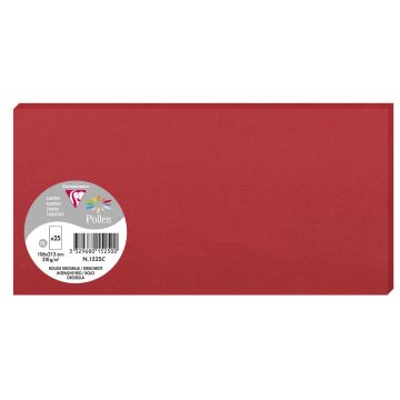 Photo POLLEN Carte DL rouge groseille 106 x 213 mm 1525C Clairefontaine