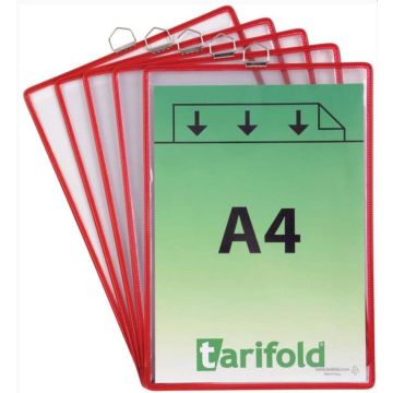 Pochette de protection à suspendre pour document A4 - Rouge TARIFOLD 154503
