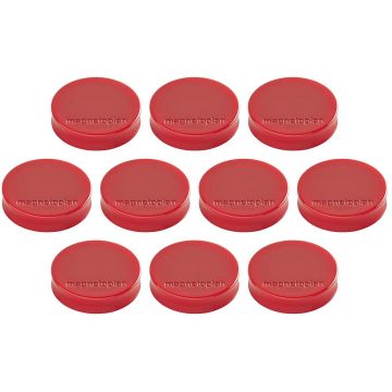 Photo Lot de 10 Aimants ronds Ergo - 30 mm - Rouge : MAGNETOPLAN 1664006