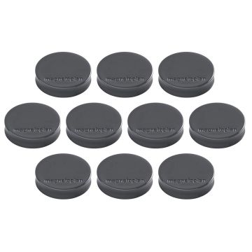 Photo Lot de 10 Aimants ronds Ergo - 30 mm - Gris : MAGNETOPLAN 16640101