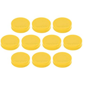 Photo Lot de 10 Aimants ronds Ergo - 30 mm - Jaune : MAGNETOPLAN 16640102