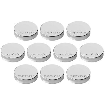 Photo Lot de 10 Aimants ronds Ergo - 30 mm - Argent : MAGNETOPLAN 1664032