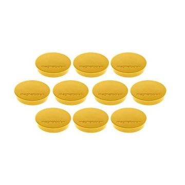 Photo Lot de 10 Aimants ronds Discofix - 30 mm - Jaune : MAGNETOPLAN 1664202