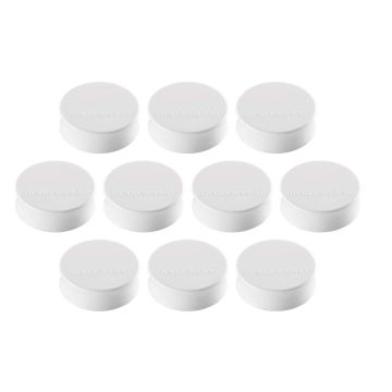 Photo Lot de 10 Aimants ronds Ergo - 34 mm - Blanc : MAGNETOPLAN 1665000