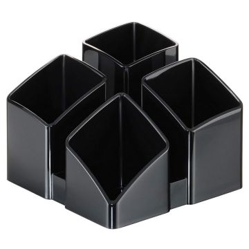 Photo Pot à crayons 4 compartiments - SCALA - Noir : HAN 17450-13