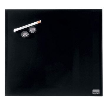 Photo Tableau magnétique en verre Diamond - 450 x 450 mm - Noir : NOBO 1903951