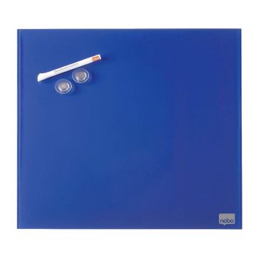 Photo Tableau magnétique en verre Diamond - 450 x 450 mm - Bleu : NOBO réf. 1903953