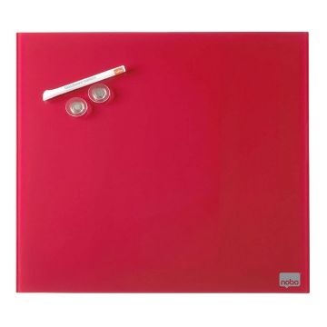 Photo Tableau magnétique en verre Diamond - 450 x 450 mm - Rouge : NOBO 1903955