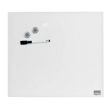 Photo Tableau magnétique en verre Diamond - 450 x 450 mm - Blanc : NOBO 1903957