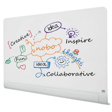 Photo Tableau design en verre - Blanc - 1260 x 711 mm : NOBO Diamond 1905192